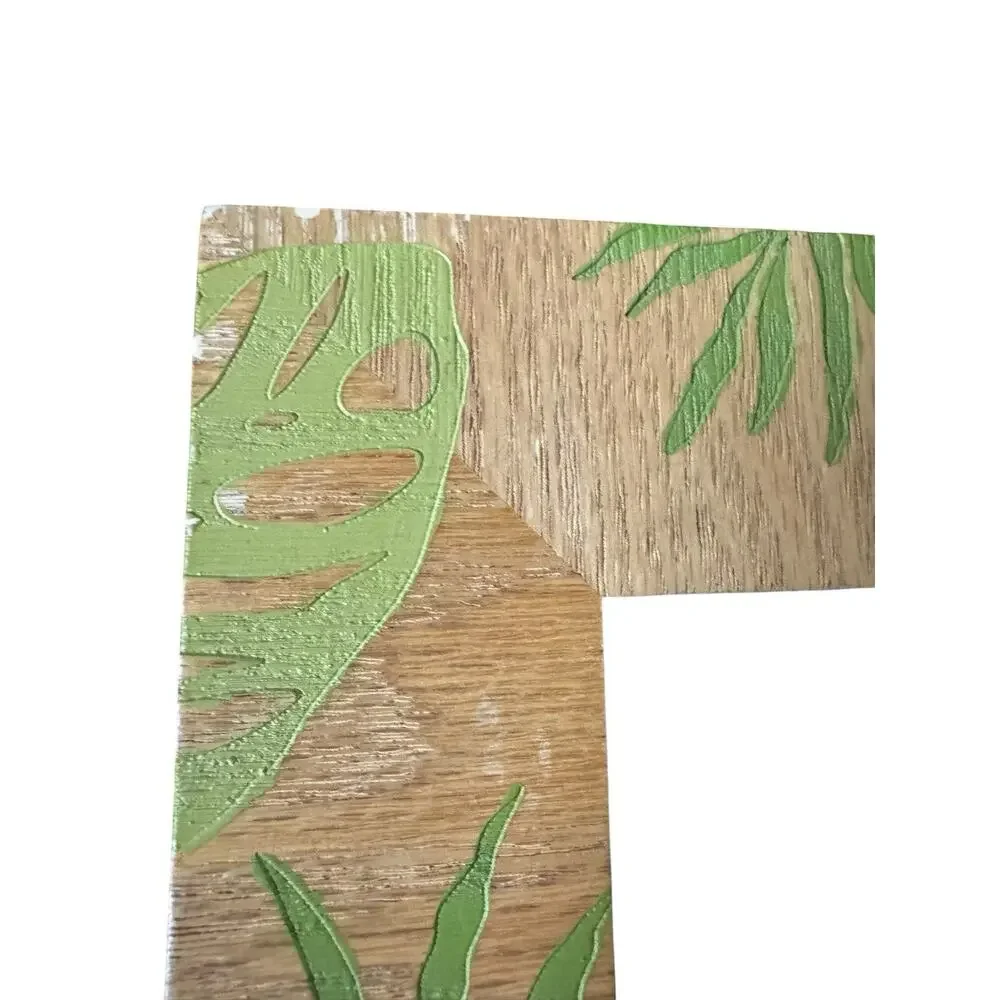 Wood Picture Frame 5x7 Green Tropical Leaf Palm Distressed Boho‎ Home Decor